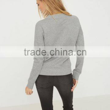 2016 Wensfashion Costume Women Leather and LightGrey Long Sleeved Sweatshirt With Hood photo-6