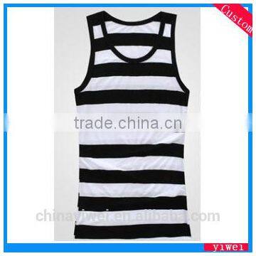 black and white stripe tank top vest