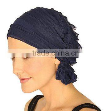 High Quality African New Fashion Sequins Velvet Turban Gele Muslim Headscarf With Beads in White photo-5