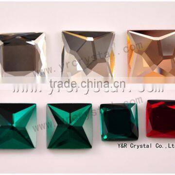 Flat Back Glass Stones Fancy Glass Crystal Square Stones photo-4