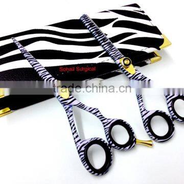 zebra print barber scissors