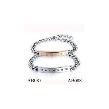 AB088 Luxury Stainless Steel Chain Bracelet For Couples