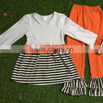 Girls Autumn Clothing Set Casual Patched on Knee Children Wear Fancy Kids Stylish Suits Wholesale Children's Boutique Clothing