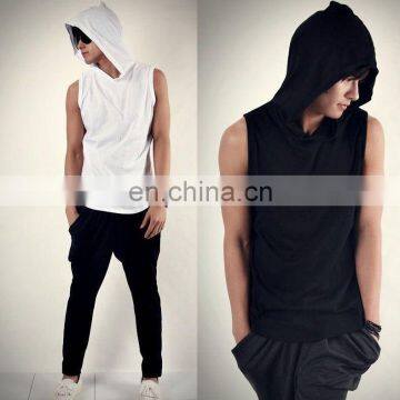 New Fashion-Men-Beach-Hooded T-shirt -Casual-Hoodie-Sleeveless Tshirt-Custom Hoddie Style Tshirt photo-3