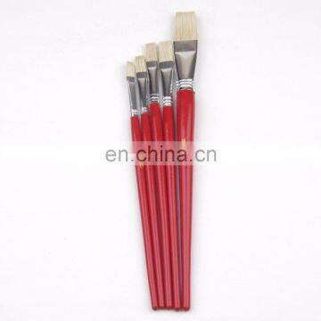 Short Wooden Handle Artist Bristle Paint Brushes