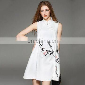 High quality new design cheongsam lady sleeveless short party dress