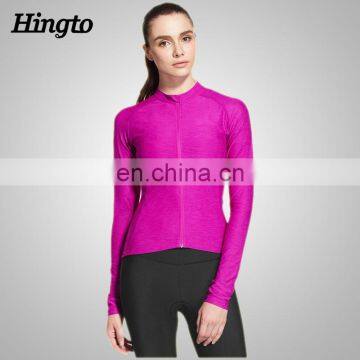 Good Quality ladies long sleeve plain compression cycling wear custom cycling jersey With Promotional Price