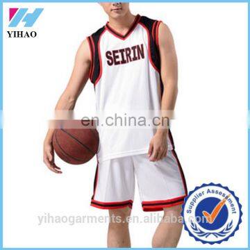 Yihao Custom Hot Selling Sportswear Basketball Jersey Sets Gym Wear Clothing Wholesale 2015