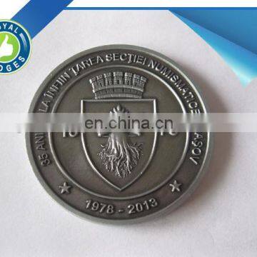 Custom cheap metal 3D antique silver coins souvenir