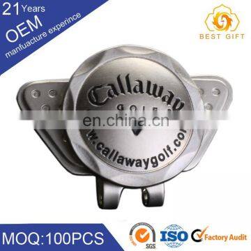 Aluminum alloy golf hat clip badge / metal cap clip / lapel pin