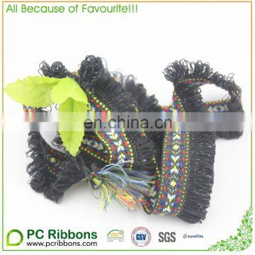 Wholesale 5cm fringed jacquard woven ribbon yard