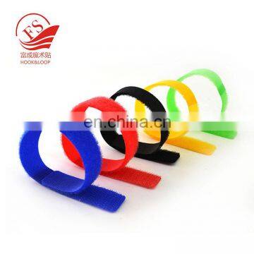 Soft adjustable nylon cable tie hook and loop tape