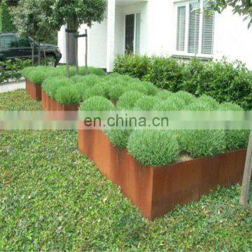 A588 corten large outdoor metal decorative planter