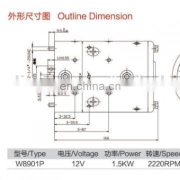 Электрический вращательный двигатель лебедки 12 В постоянного тока мощностью 1,5 кВт от Wuxi Jinle photo-7