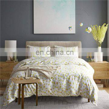 Yellow Flower print bedsheet home quilt bedding set 100% cotton