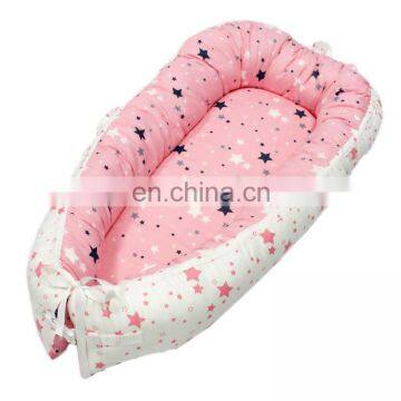 100% Cotton Baby Nest Travel Cot With Changing Mat Multifunctional Nest for Babies and Infants Baby Nest Bed Border photo-2