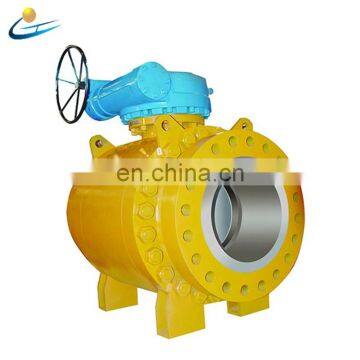 GOST/API/DIN Worm gear stainless steel Trunnion type full welded ball valve