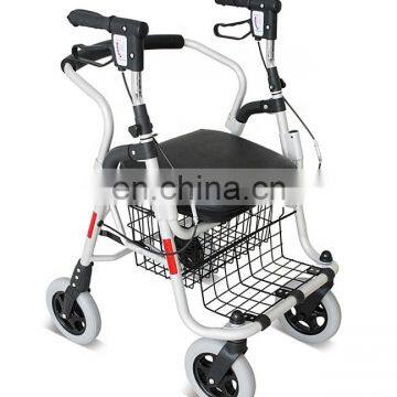 us german elderly shopping height adjustable Aluminum foldable steel 4 wheel onderarm walker rollator with footrest