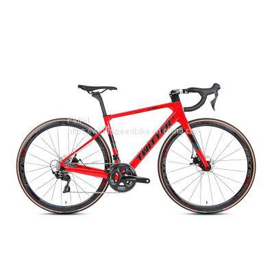 TWITTER 2021 New Arrival 700c Full Carbon Road Bike Complete Disc Brake Hidden Cables 105 Groupset 22 Speed Gravel Road Bicycle photo-5
