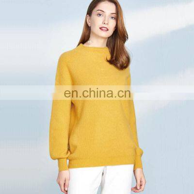 Ladies Round Neck Cashmere Pullover Knitted Sweater