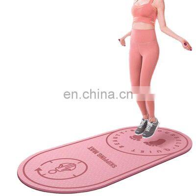 Hot Sale Amazon Buy Custom Logo Fitness Yoga Skipping Mat Non Slip Tpe 8 Mm High Density Oval Skipping Mat