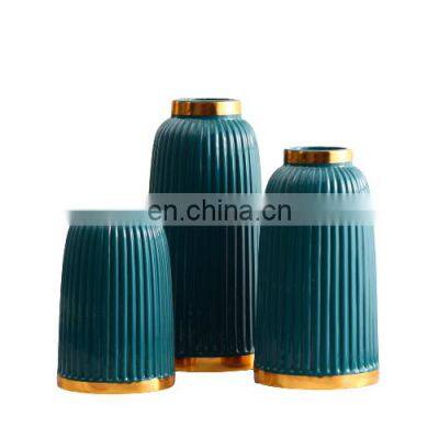 Simple modern light luxury ceramic vase three-piece home decoration ornaments