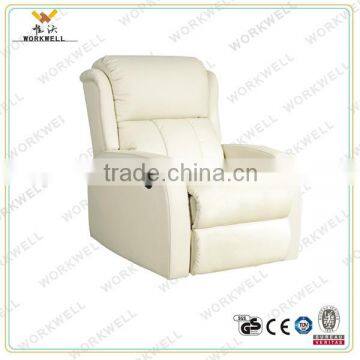 WorkWell modern style white genuine leather recliner sofa Kw-Fu51