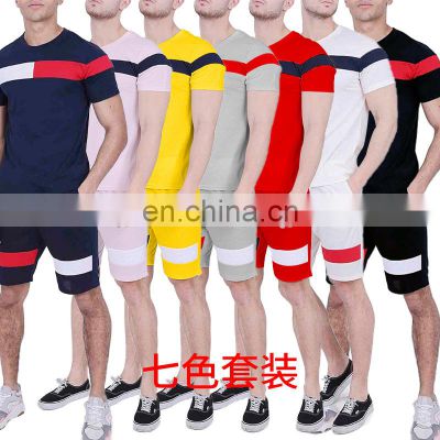 Wholesale custom men's summer short-sleeved sports original t-shirt + shorts Men's suit