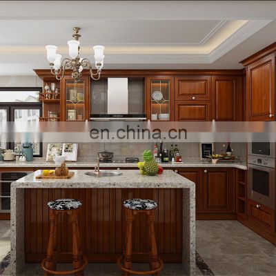 Classic cherry wood kitchen furniture complete kitchen cabinets