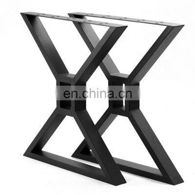 Table Legs Good Quality Mid Century Modern X-Frame Metal Solid Frame Black Durable Table Legs For Furniture Legs