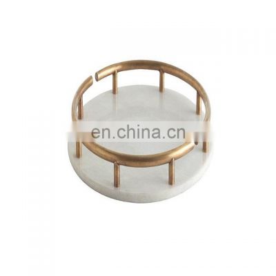 round fancy white marble tray