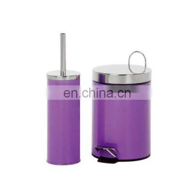 Customized Bathroom Set Powder Coating Bin Toilet Brush Hotel Trash Bin photo-5