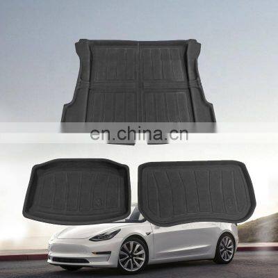 For Tesla Mat All Weather 3D Front Rear Trunk Mat Kit Tesla Model 3 Tpr Frunk Mat