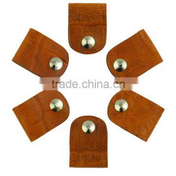 High Quality Gift Genuine Leather CLIPS Cable Tidy Data Cable Storage LEATHER CORD ORANGIZER photo-3