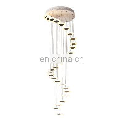 Modern Minimalist Aisle Restaurant Pendant Lights Household Rotating Luxury Long Staircase Chandeliers