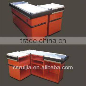 PVC material money counter motorized with belt checkout counter