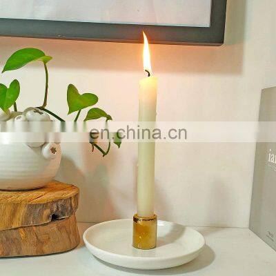 Wholesale Home Decor Inspirational Ceramic Bandejas White Black Gild Ceramic Candle Bowl Candle Holders For Nordic Home Decor photo-3