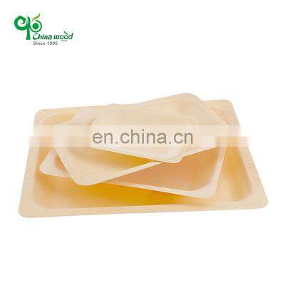 Yada Customized Wooden Natural Luxury Food Serving Dinner Bowl Fruit Round Poplar Plate Set Poplar Tray photo-2