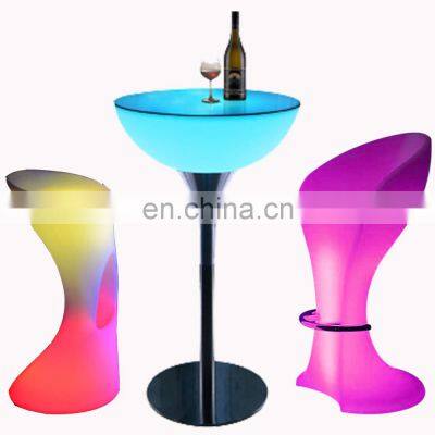 portable wireless rechargeable outdoor led light bar cocktail tables and chairs plastic party bar tables hookah lounge furniture