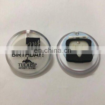 Promotional Acrylic Custom Name Flashing Led Badge Pin photo-2