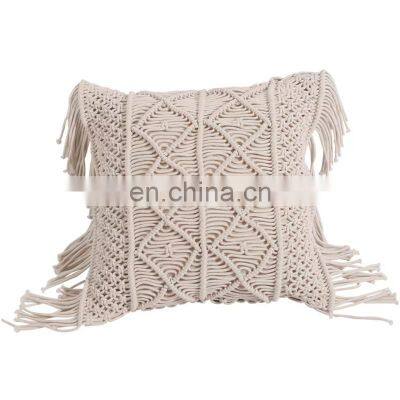 Hot Selling Macrame Boho Knitted Pillow Cover, Handmade Bohemian Cotton Decorative Cushion Cover Vietnam Supplier photo-2