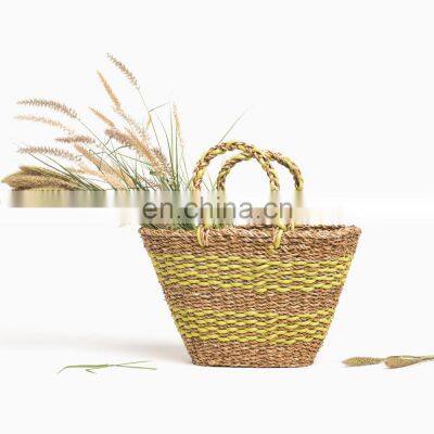 New woven Seagrass HandBag, Natural Beach Bag, Tote Bag Wholesale in Bulk Vietnam Supplier