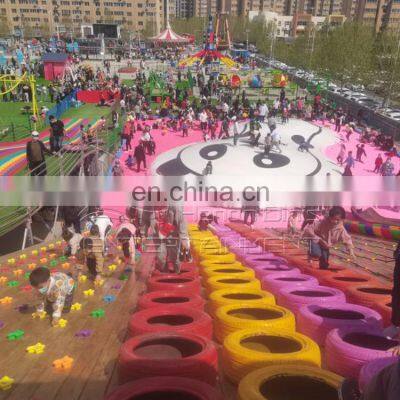 Amusement Park Funny Rides Outdoor Playground Unpowered Equipmments Kids Slide Combination for Sale photo-4
