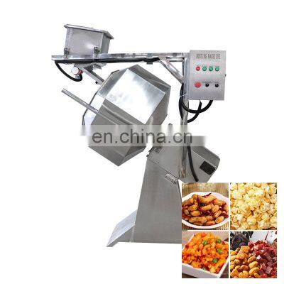 Vacuum Powder Spraying Snack Food Fruit Cashew Popcorn Potato Chips Mixing Electric Flavoring Machine