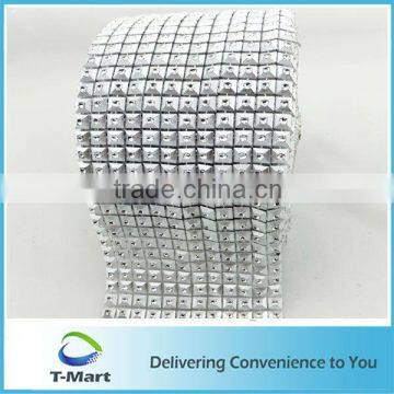 Plastic rhinestone mesh 12row mesh for decoration