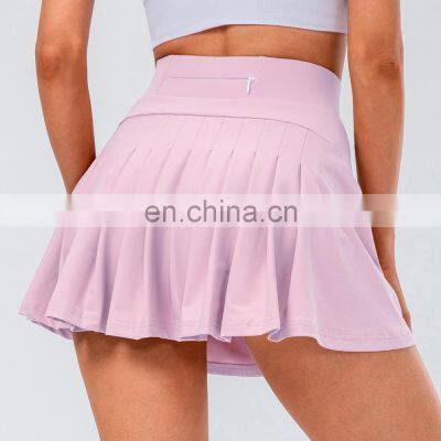 Hot Sexy Sportswear Back Pocket Tennis Skirt With Shorts Active Sport Running Skorts Skirts With Ball Pockets Golf Yoga Clothing photo-4