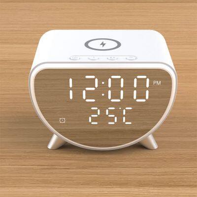 15W Multifunctional Magnetic Wireless Charging Station LED Digital Display Alarm Clock Safe Fast Charging Overvoltage Protection