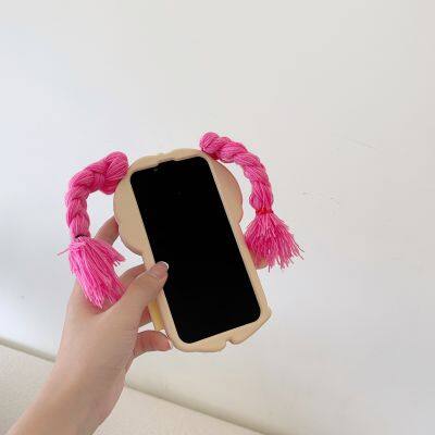 Cartoon Ugly Girl Pigtails Silicon Protective Shockproof Mobile Phone Accessories Cover Case For IPhone 11 12 13 14 15 Pro Max photo-4