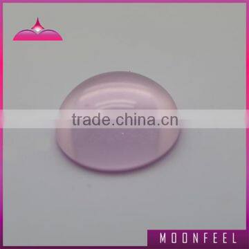 Cabochon roumd pink gIass stane