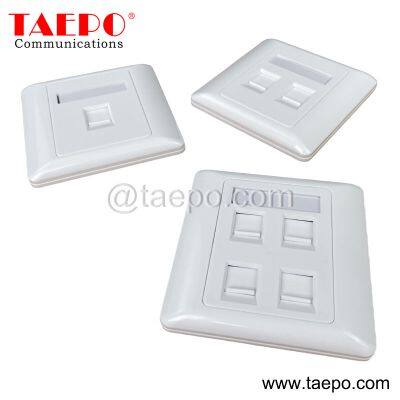 Sample Free 86x86mm AP style 1port 2 port 4 port RJ45 modular keystone jack network wall faceplate outlet